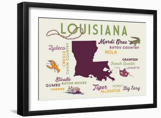 Louisiana and Icons-Lantern Press-Framed Art Print