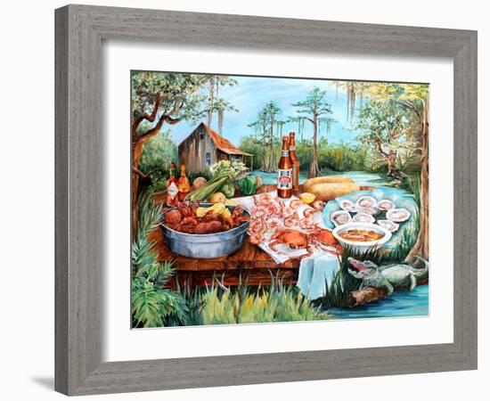 Louisiana Cajun Cooking-Diane Millsap-Framed Art Print