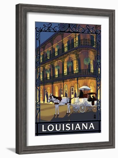 Louisiana - French Quarter-Lantern Press-Framed Art Print