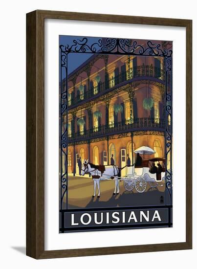 Louisiana - French Quarter-Lantern Press-Framed Art Print