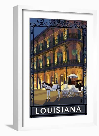 Louisiana - French Quarter-Lantern Press-Framed Art Print