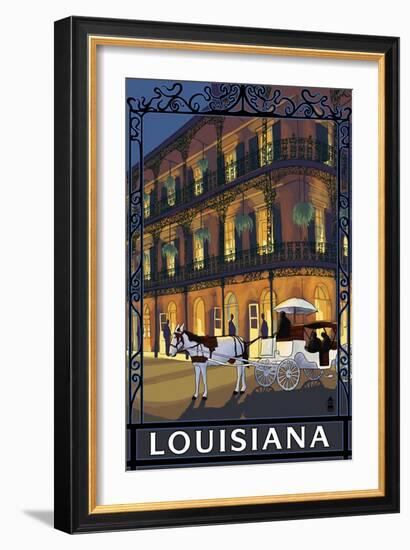 Louisiana - French Quarter-Lantern Press-Framed Art Print