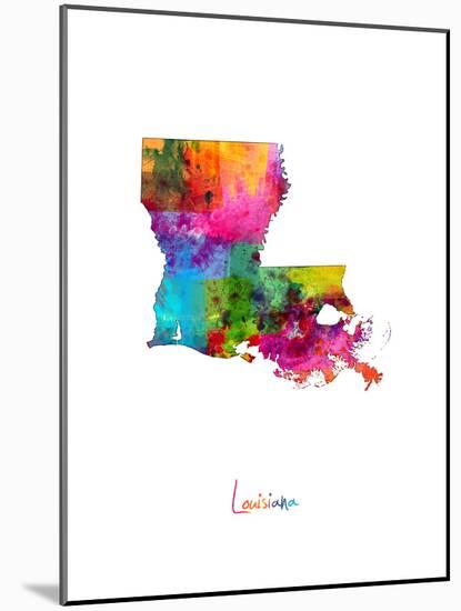 Louisiana Map-Michael Tompsett-Mounted Art Print