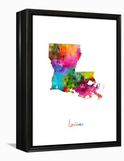 Louisiana Map-Michael Tompsett-Framed Stretched Canvas