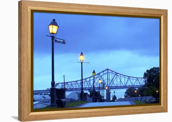 Louisiana, New Orleans, Algiers, Jazz Walk of Fame, Crescent City Connection Bridges-John Coletti-Framed Premier Image Canvas