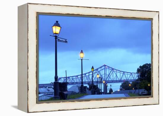 Louisiana, New Orleans, Algiers, Jazz Walk of Fame, Crescent City Connection Bridges-John Coletti-Framed Premier Image Canvas