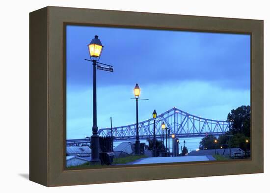 Louisiana, New Orleans, Algiers, Jazz Walk of Fame, Crescent City Connection Bridges-John Coletti-Framed Premier Image Canvas