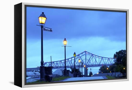 Louisiana, New Orleans, Algiers, Jazz Walk of Fame, Crescent City Connection Bridges-John Coletti-Framed Premier Image Canvas