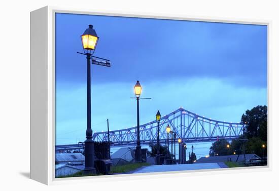 Louisiana, New Orleans, Algiers, Jazz Walk of Fame, Crescent City Connection Bridges-John Coletti-Framed Premier Image Canvas