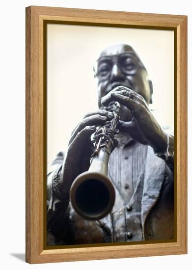 Louisiana, New Orleans, French Quarter, Bourbon Street, Musical Legends Park, Pete Fountain Statue-John Coletti-Framed Premier Image Canvas