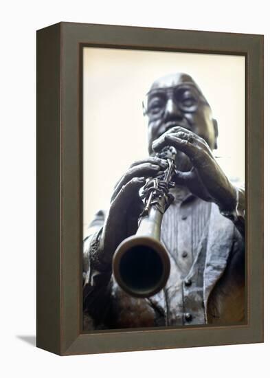 Louisiana, New Orleans, French Quarter, Bourbon Street, Musical Legends Park, Pete Fountain Statue-John Coletti-Framed Premier Image Canvas