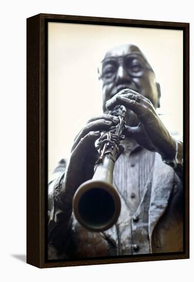 Louisiana, New Orleans, French Quarter, Bourbon Street, Musical Legends Park, Pete Fountain Statue-John Coletti-Framed Premier Image Canvas