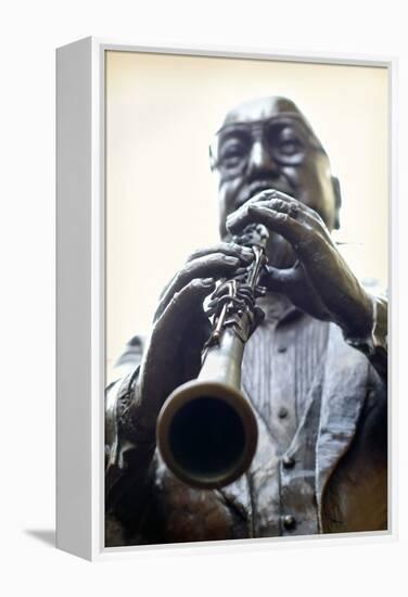 Louisiana, New Orleans, French Quarter, Bourbon Street, Musical Legends Park, Pete Fountain Statue-John Coletti-Framed Premier Image Canvas