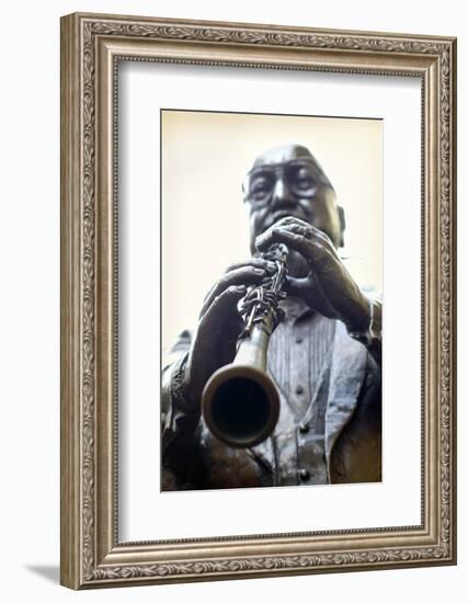 Louisiana, New Orleans, French Quarter, Bourbon Street, Musical Legends Park, Pete Fountain Statue-John Coletti-Framed Photographic Print