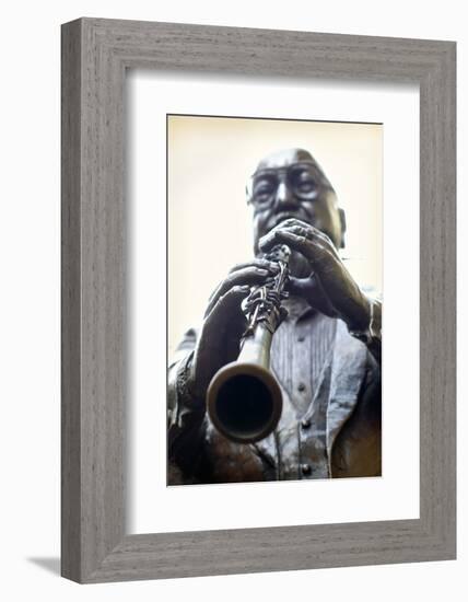 Louisiana, New Orleans, French Quarter, Bourbon Street, Musical Legends Park, Pete Fountain Statue-John Coletti-Framed Photographic Print