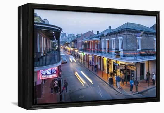 Louisiana, New Orleans, French Quarter, Bourbon Street-John Coletti-Framed Premier Image Canvas