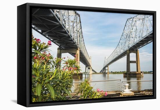 Louisiana. New Orleans, Lower Mississippi River Basin, the Greater New Orleans Bridge-Alison Jones-Framed Premier Image Canvas