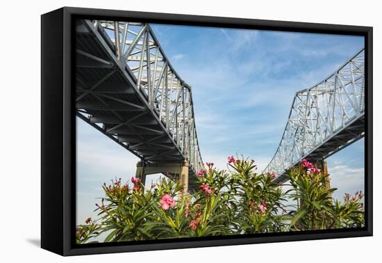 Louisiana. New Orleans, Lower Mississippi River Basin, the Greater New Orleans Bridge-Alison Jones-Framed Premier Image Canvas