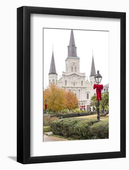 Louisiana, New Orleans. St Louis Cathedral with Holiday Decor-Trish Drury-Framed Photographic Print