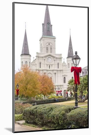 Louisiana, New Orleans. St Louis Cathedral with Holiday Decor-Trish Drury-Mounted Photographic Print