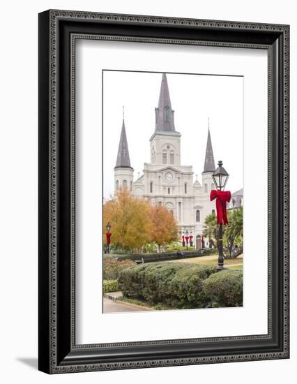 Louisiana, New Orleans. St Louis Cathedral with Holiday Decor-Trish Drury-Framed Photographic Print