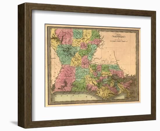 Louisiana - Panoramic Map-Lantern Press-Framed Art Print