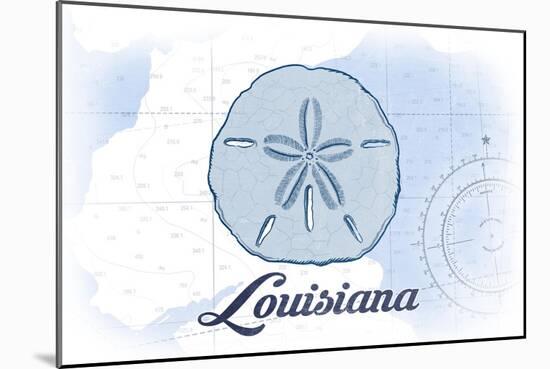 Louisiana - Sand Dollar - Blue - Coastal Icon-Lantern Press-Mounted Art Print