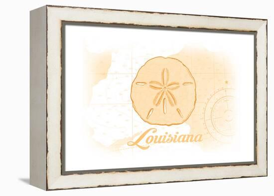 Louisiana - Sand Dollar - Yellow - Coastal Icon-Lantern Press-Framed Stretched Canvas