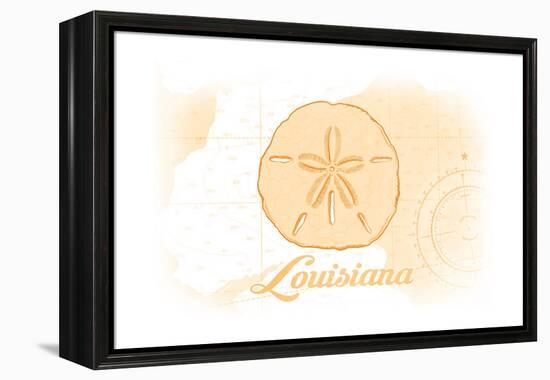 Louisiana - Sand Dollar - Yellow - Coastal Icon-Lantern Press-Framed Stretched Canvas