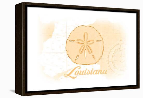 Louisiana - Sand Dollar - Yellow - Coastal Icon-Lantern Press-Framed Stretched Canvas