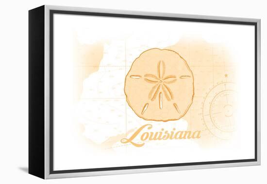 Louisiana - Sand Dollar - Yellow - Coastal Icon-Lantern Press-Framed Stretched Canvas