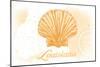 Louisiana - Scallop Shell - Yellow - Coastal Icon-Lantern Press-Mounted Art Print