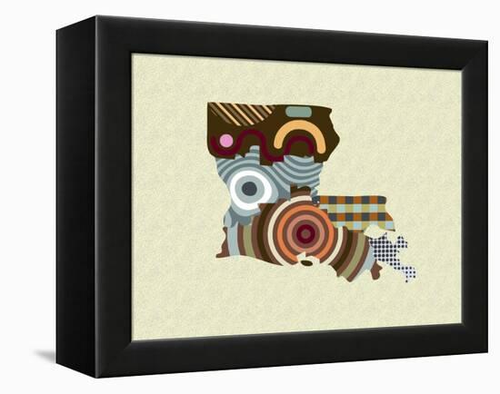 Louisiana State Map-Lanre Adefioye-Framed Premier Image Canvas