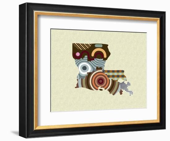 Louisiana State Map-Lanre Adefioye-Framed Giclee Print