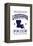 Louisiana State Pride - Blue on White-Lantern Press-Framed Stretched Canvas