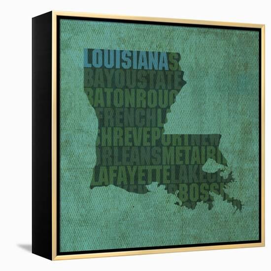 Louisiana State Words-David Bowman-Framed Premier Image Canvas