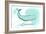 Louisiana - Whale - Teal - Coastal Icon-Lantern Press-Framed Art Print