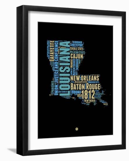 Louisiana Word Cloud 1-NaxArt-Framed Art Print