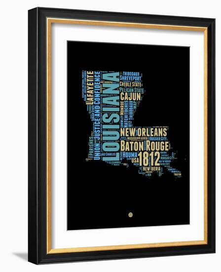 Louisiana Word Cloud 1-NaxArt-Framed Art Print