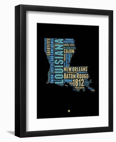 Louisiana Word Cloud 1-NaxArt-Framed Premium Giclee Print