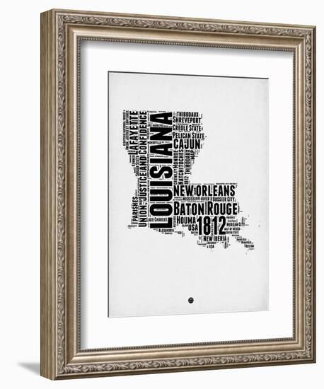 Louisiana Word Cloud 2-NaxArt-Framed Art Print