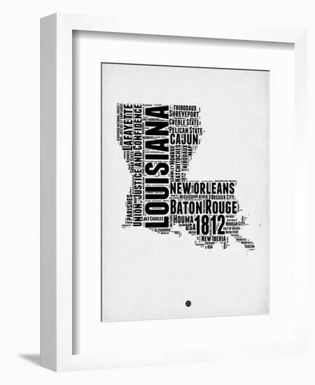 Louisiana Word Cloud 2-NaxArt-Framed Art Print