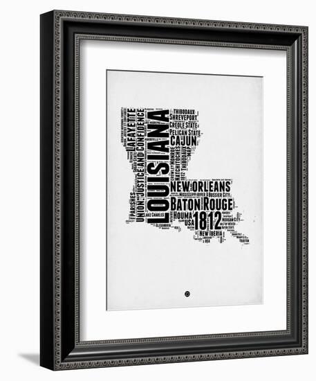 Louisiana Word Cloud 2-NaxArt-Framed Art Print