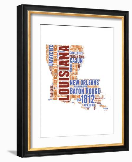 Louisiana Word Cloud Map-NaxArt-Framed Art Print