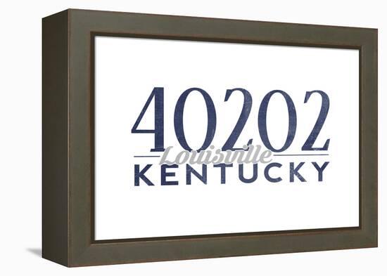 Louisville, Kentucky - 40202 Zip Code (Blue)-Lantern Press-Framed Stretched Canvas