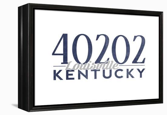 Louisville, Kentucky - 40202 Zip Code (Blue)-Lantern Press-Framed Stretched Canvas