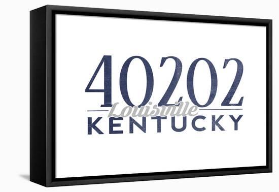 Louisville, Kentucky - 40202 Zip Code (Blue)-Lantern Press-Framed Stretched Canvas