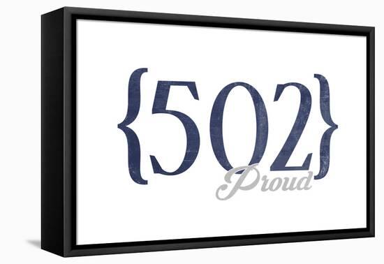 Louisville, Kentucky - 502 Area Code (Blue)-Lantern Press-Framed Stretched Canvas