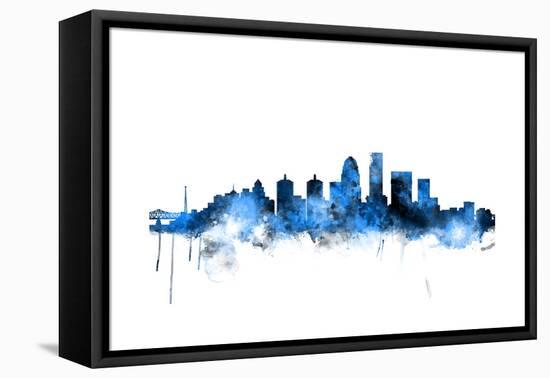 Louisville Kentucky City Skyline-Michael Tompsett-Framed Stretched Canvas