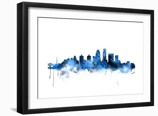 Louisville Kentucky City Skyline-Michael Tompsett-Framed Art Print